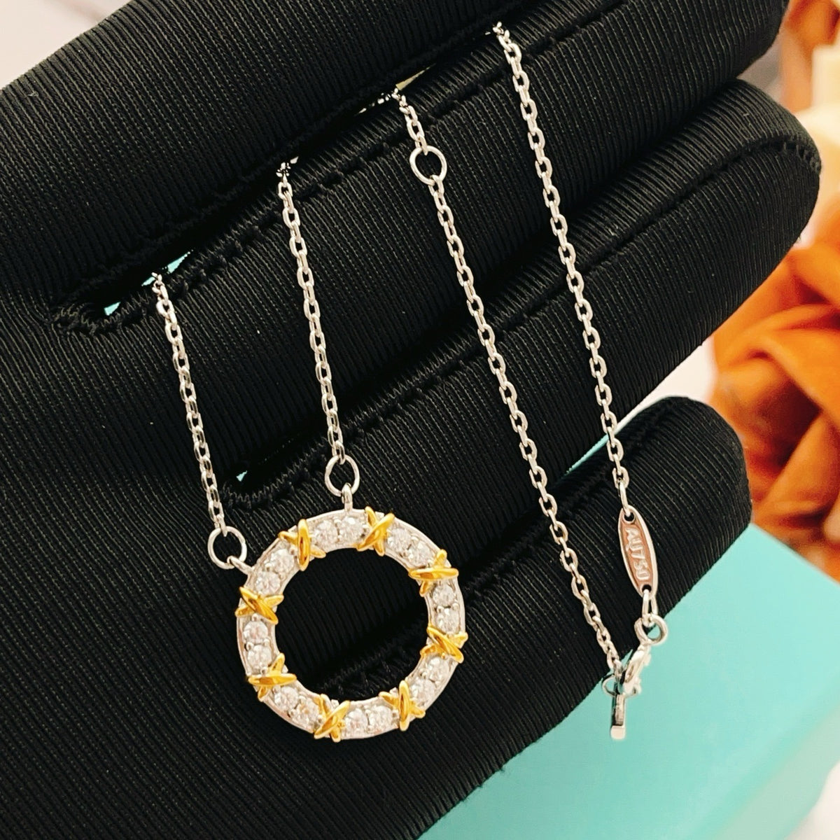 Tiffany & Co. Silver Brass Round Necklace