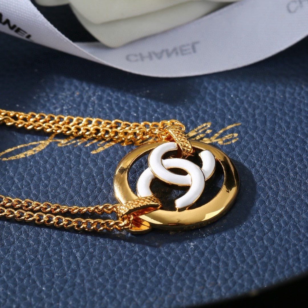Chanel Brass Pearl Necklace