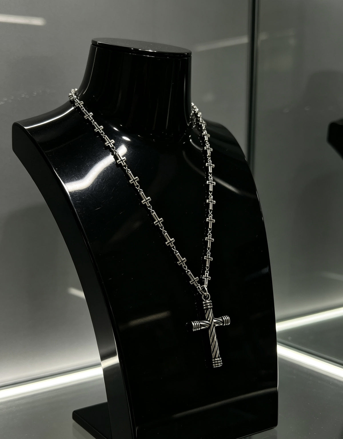 Chrome Hearts Sterling Silver Cross Necklace