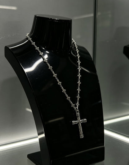 Chrome Hearts Sterling Silver Cross Necklace