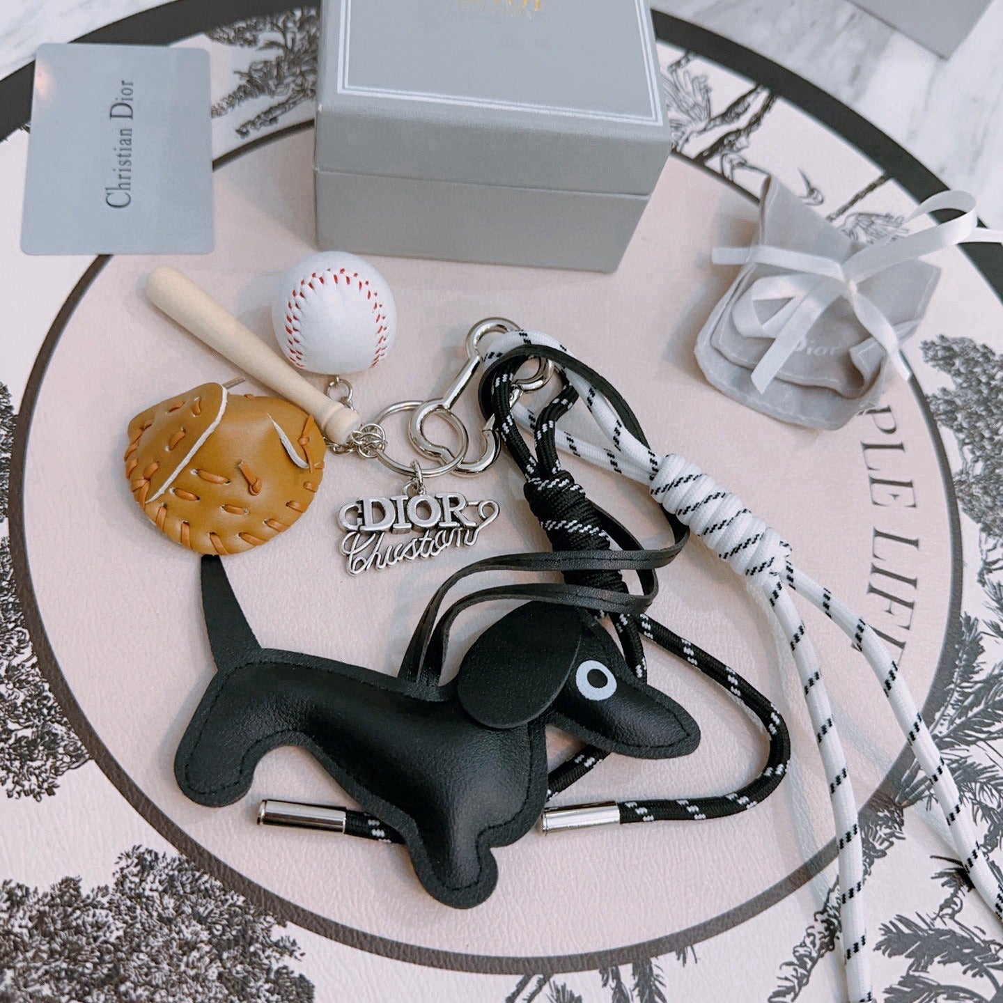 Dior Vintage-Finish Keychain