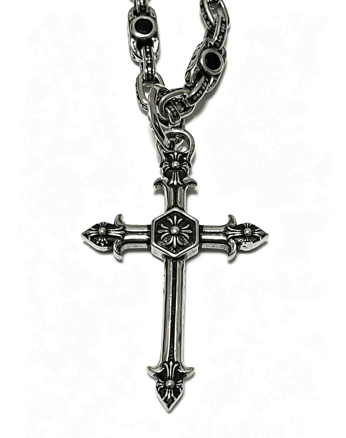 Chrome Hearts Sterling Silver Cross Necklace