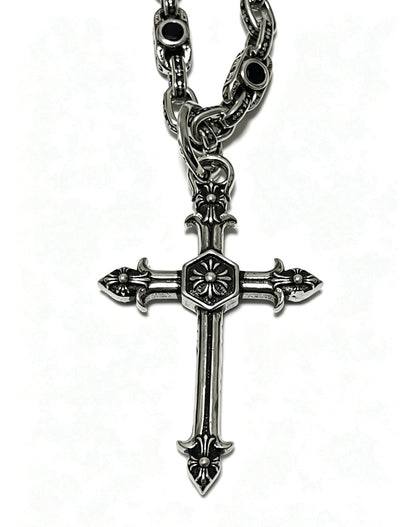Chrome Hearts Sterling Silver Cross Necklace