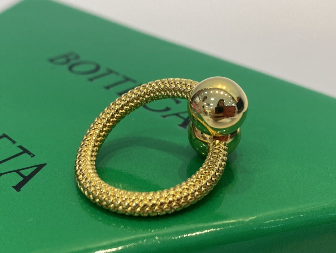 Bottega Veneta Brass Vintage-Finish Ring