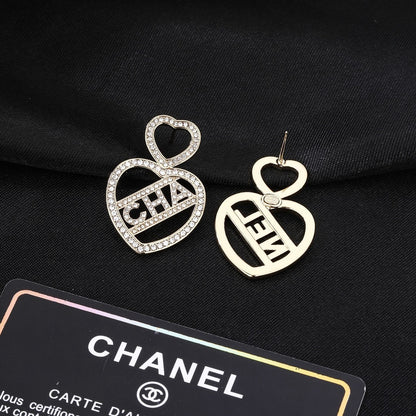 Chanel Brass Heart Earrings