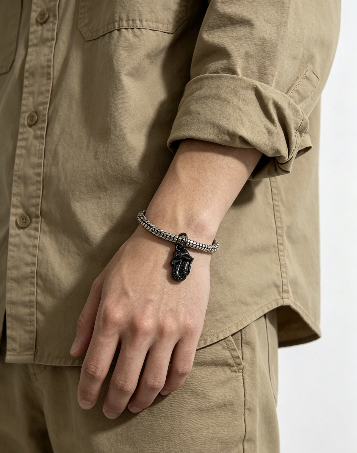 Chrome Hearts Sterling Silver Cross Bracelet