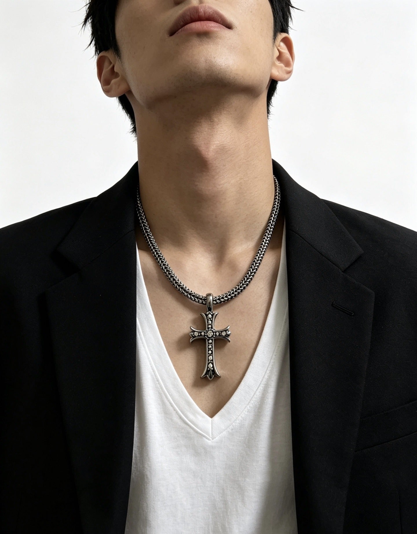 Chrome Hearts Sterling Silver Cross Necklace