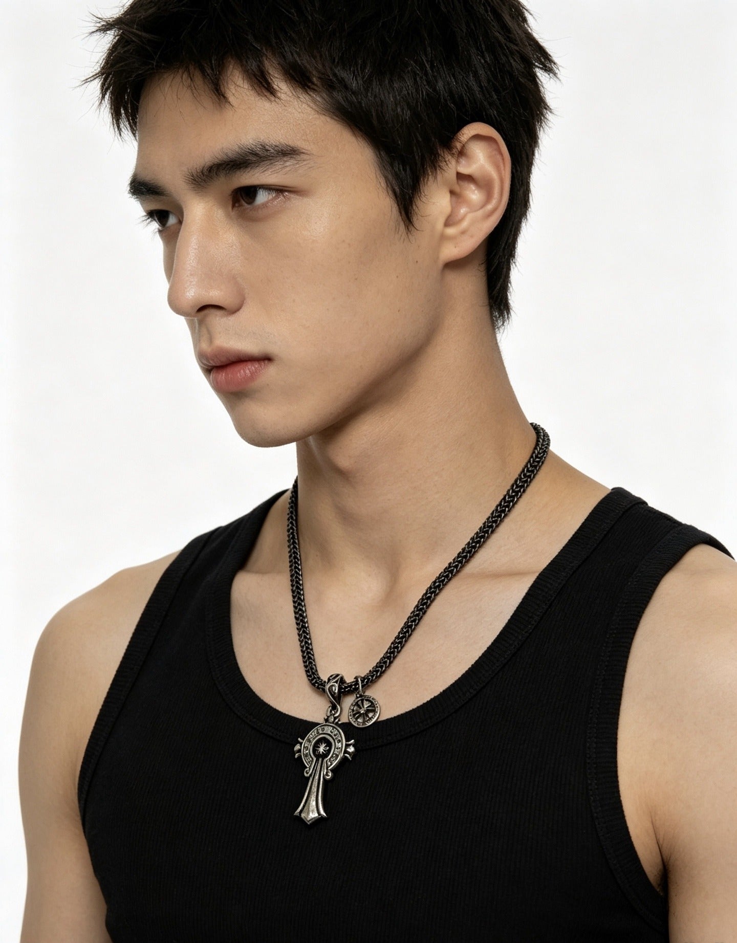 Chrome Hearts Sterling Silver Cross Necklace