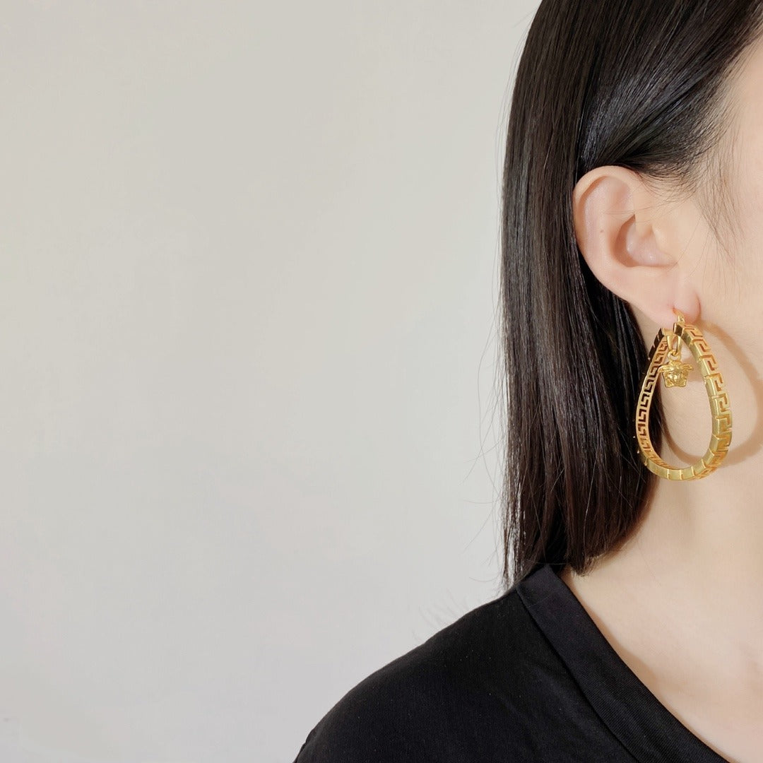 Versace Brass Medusa Earrings