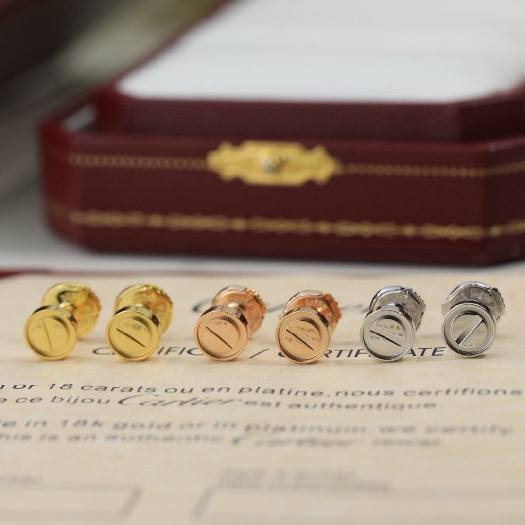 Cartier Sterling Silver Logo Earrings