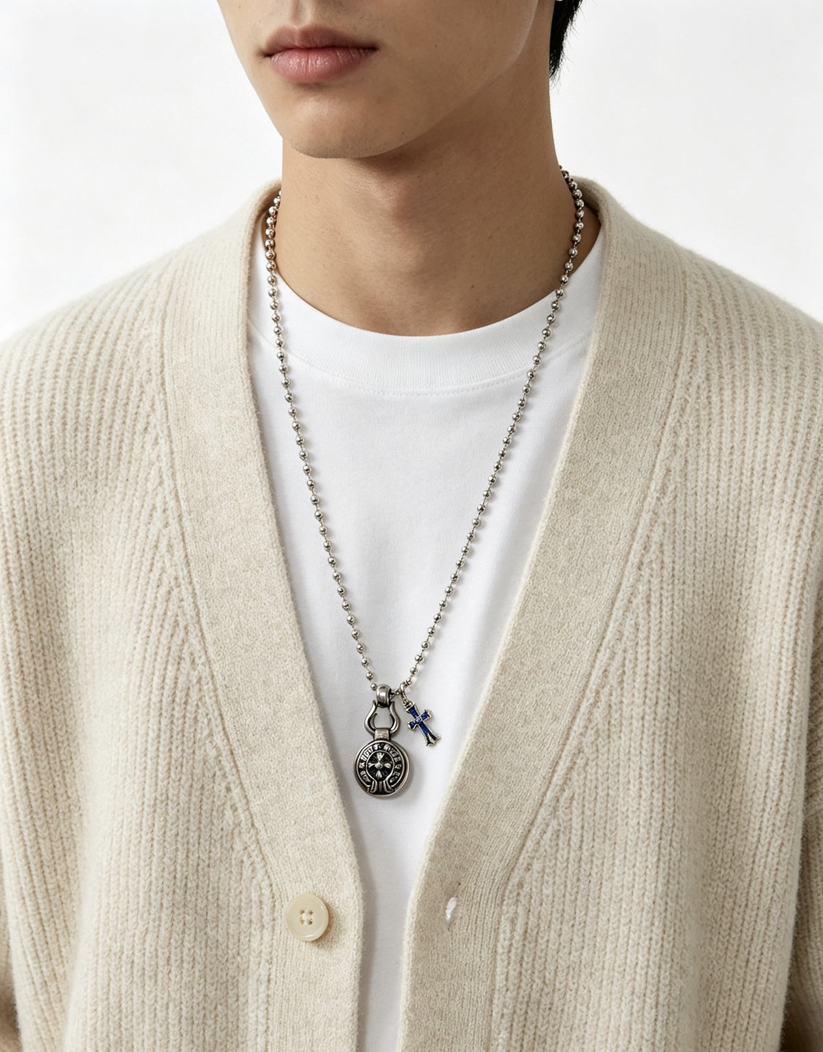 Chrome Hearts Sterling Silver Cross Necklace