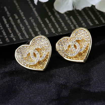 Chanel Brass Heart Earrings