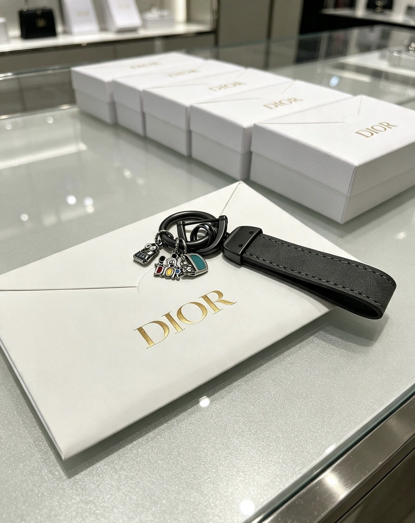 Dior Vintage-Finish Keychain