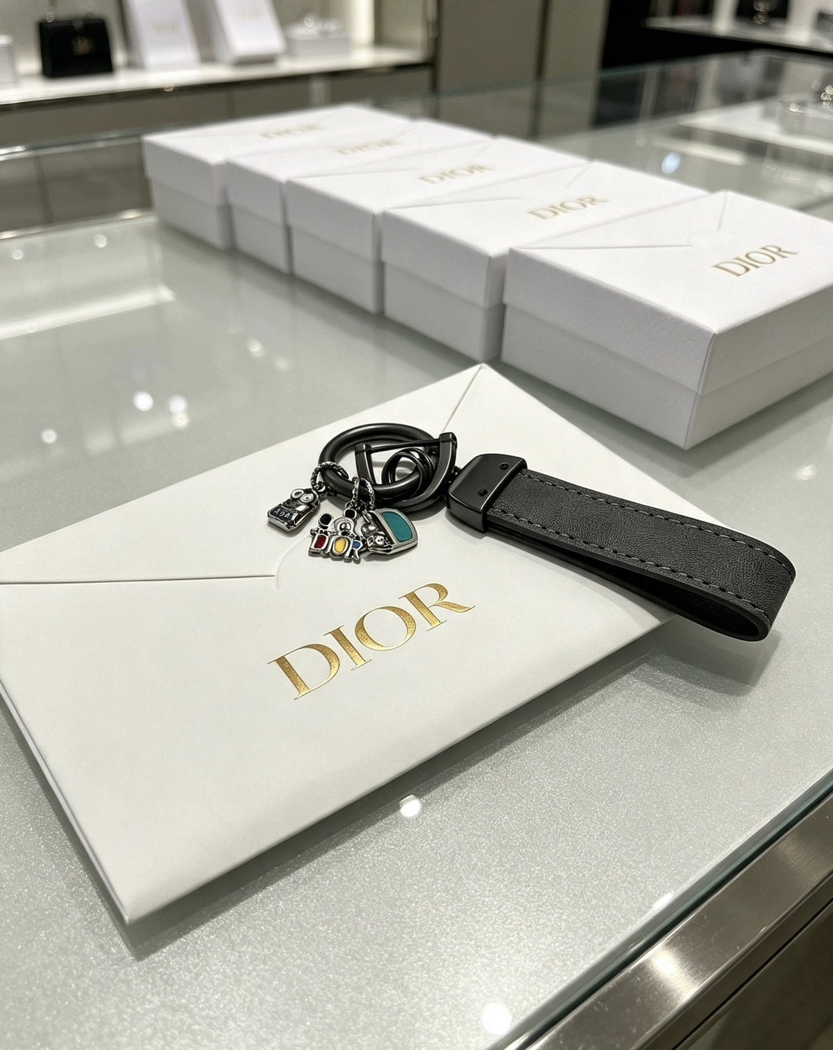 Dior Vintage-Finish Keychain