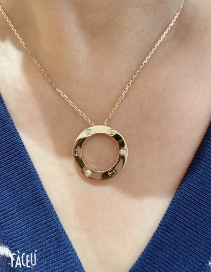 Cartier Silver Brass Round Necklace