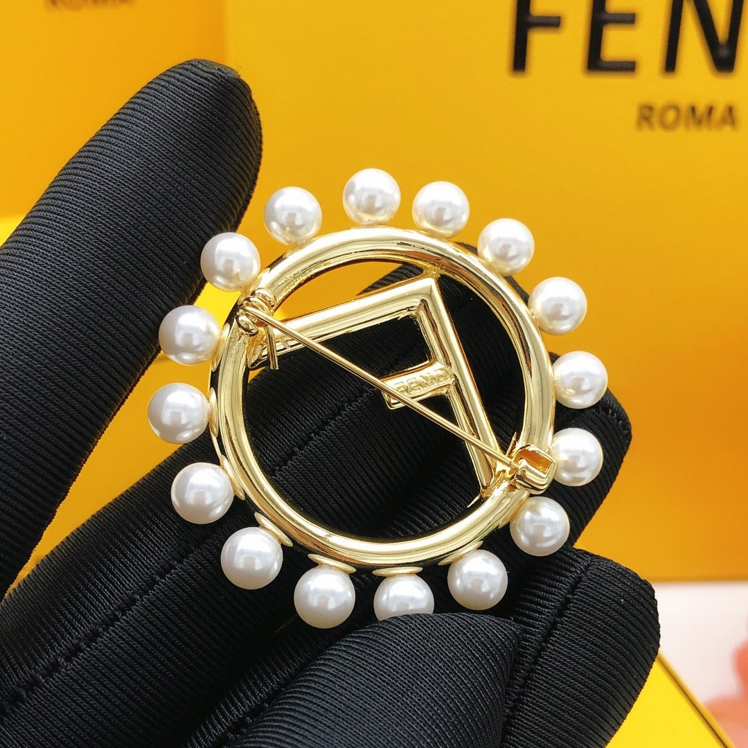 Fendi Pearl Brooch
