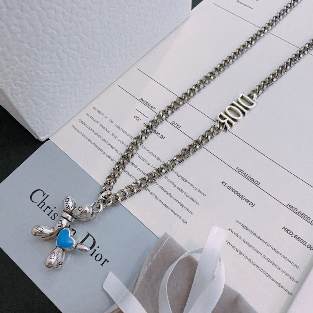 Dior Sterling Silver Chain Necklace
