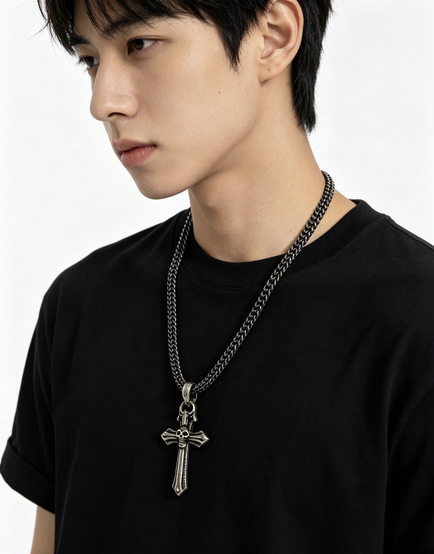 Chrome Hearts Sterling Silver Cross Necklace