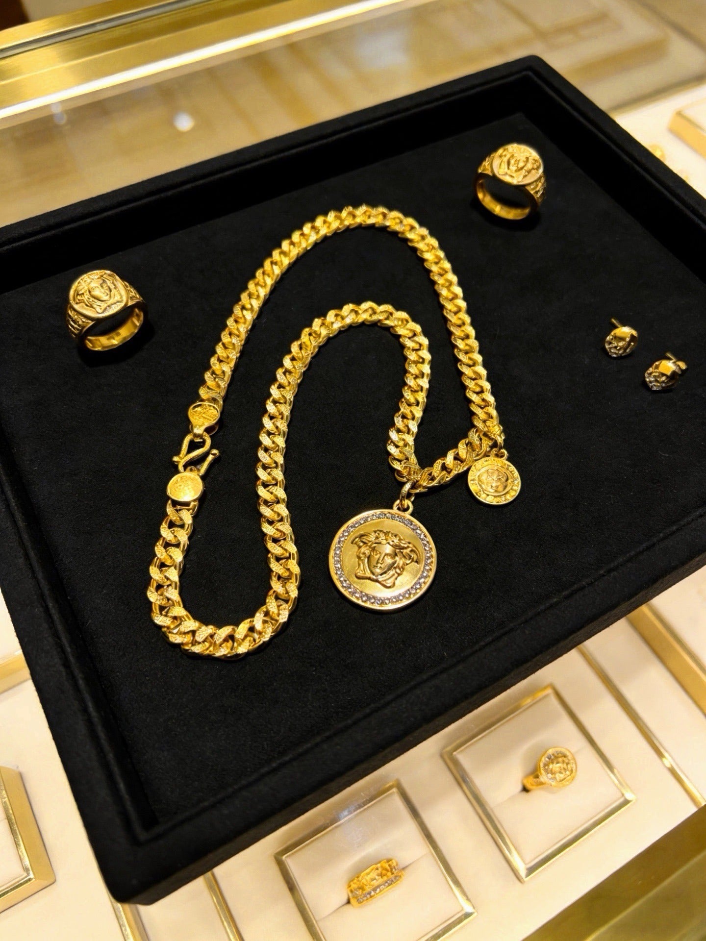 Versace Sterling Silver Chain Necklace