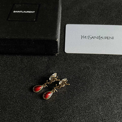 Saint Laurent Sterling Silver Vintage-Finish Earrings