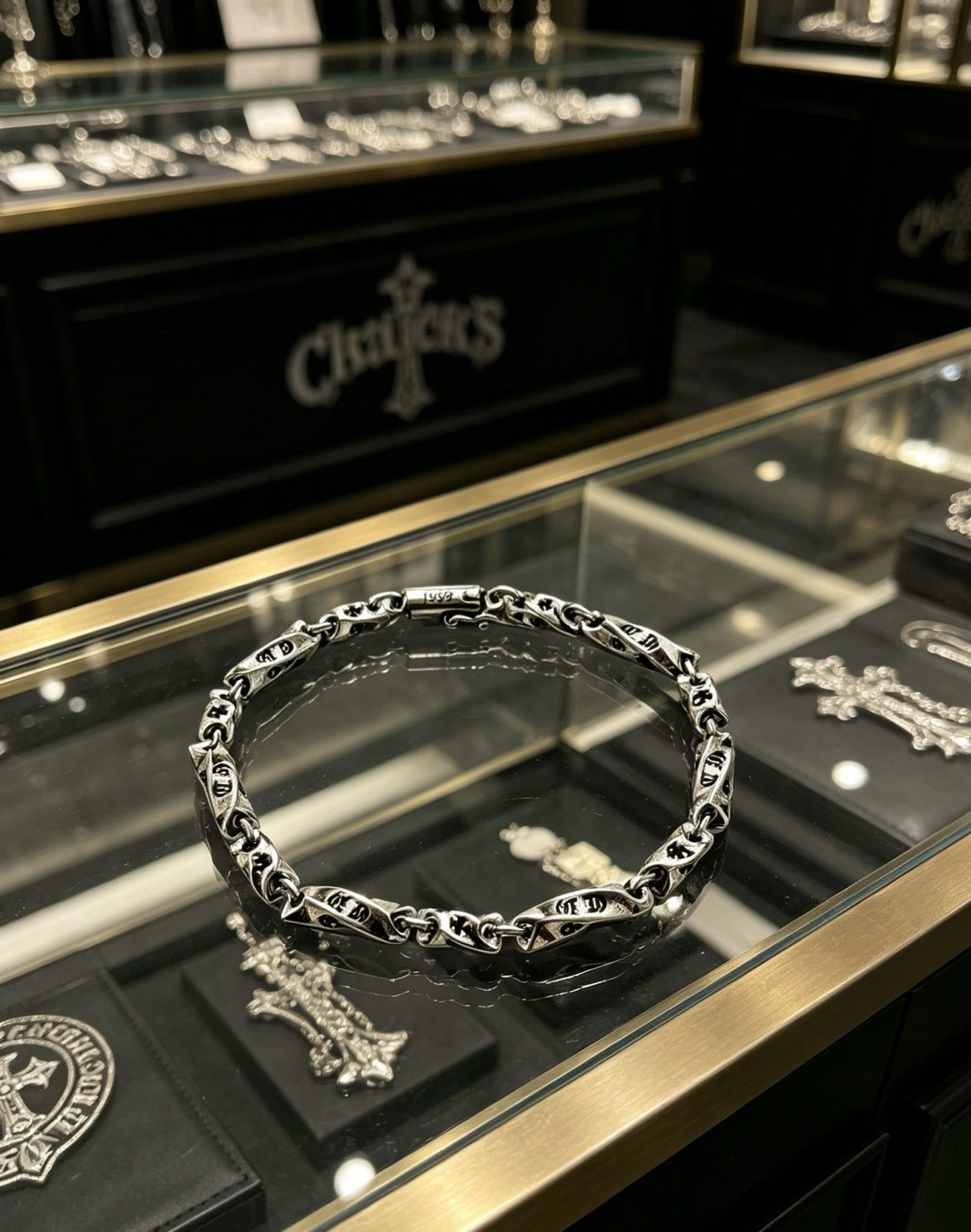 Chrome Hearts Sterling Silver Cross Bracelet