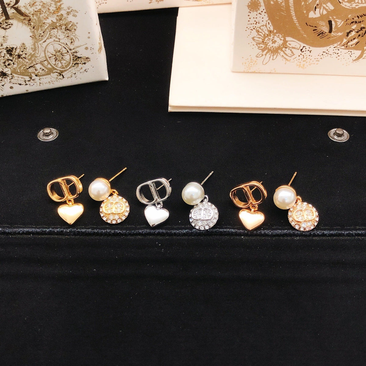 Dior Brass Heart Earrings
