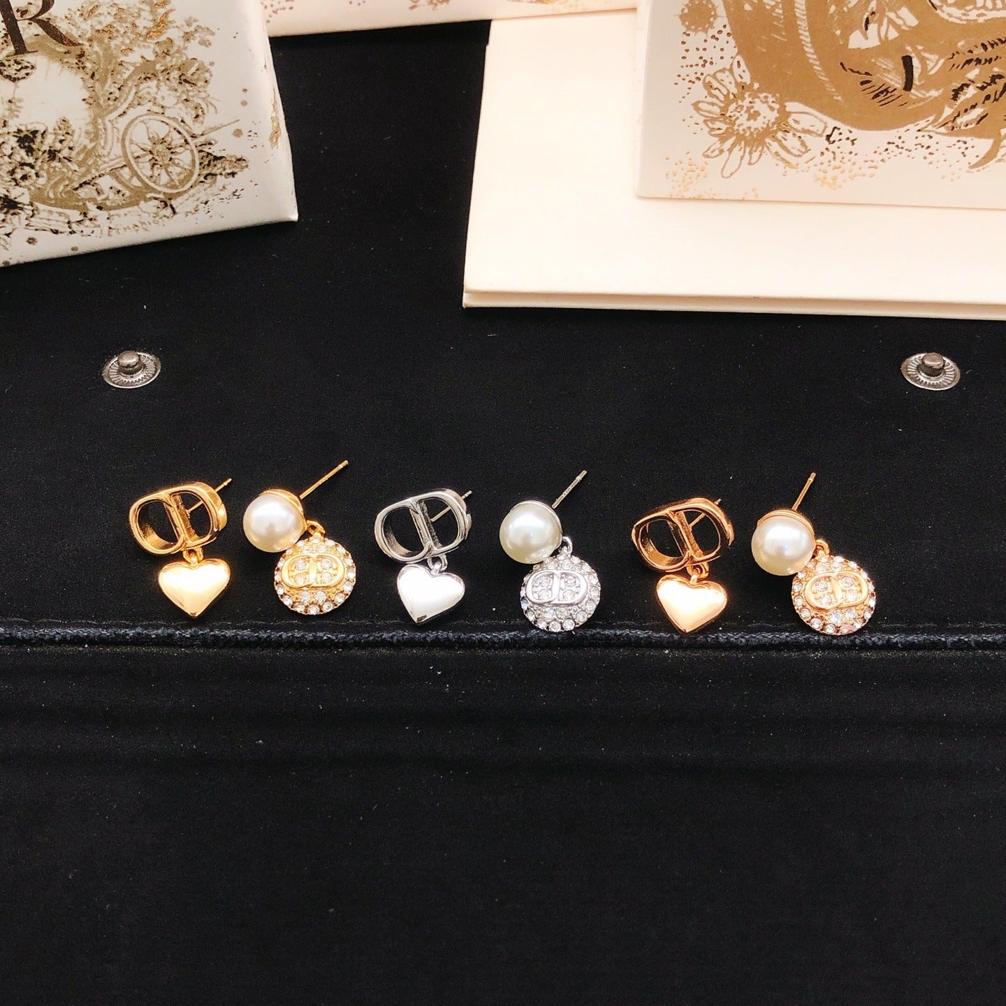 Dior Brass Heart Earrings