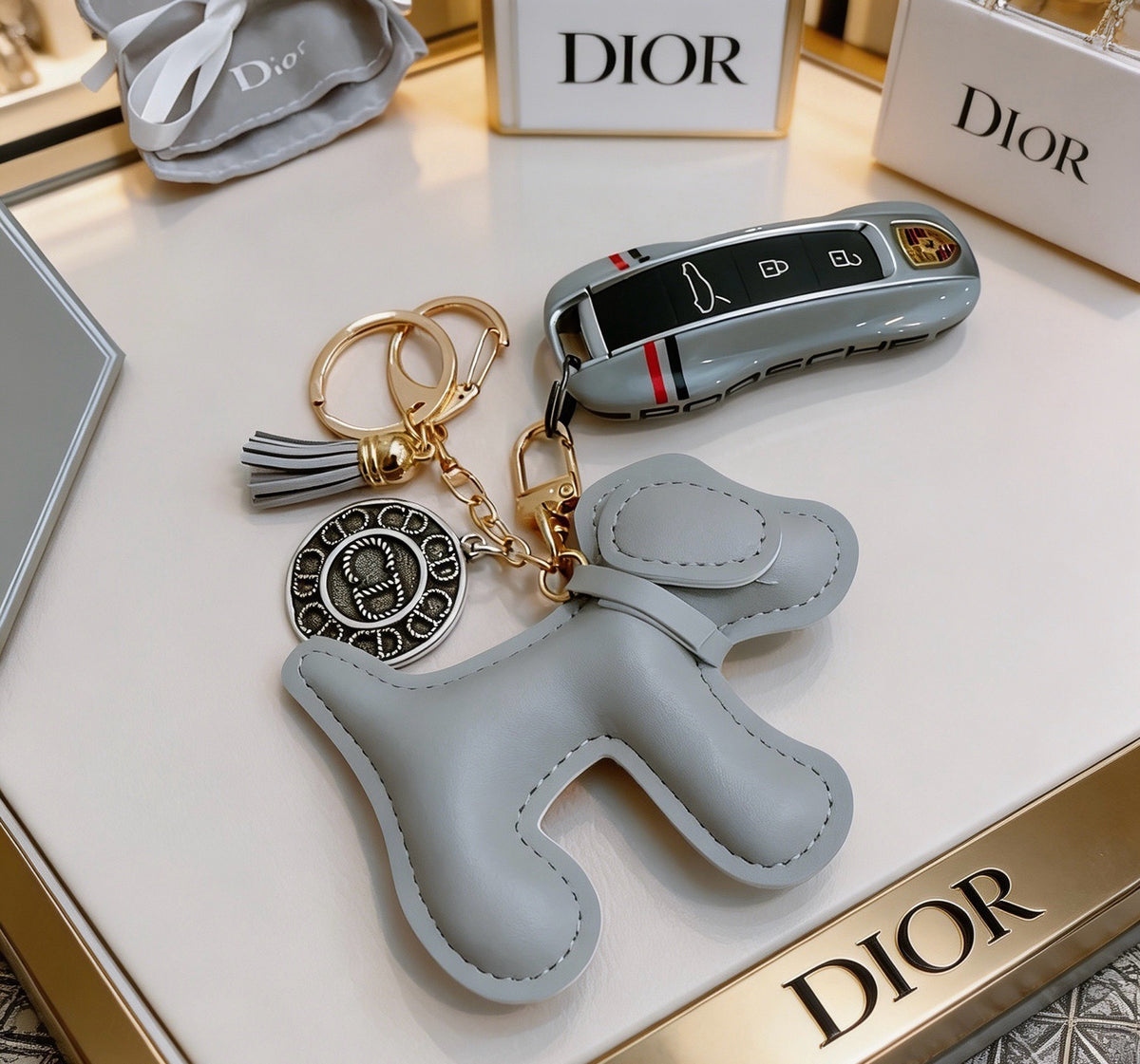 Dior Vintage-Finish Keychain