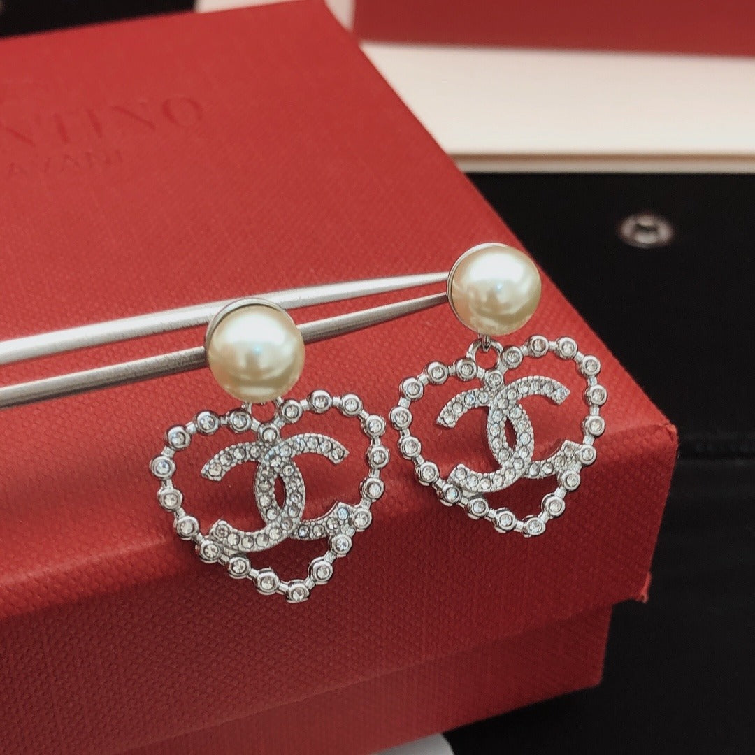 Chanel Brass Heart Earrings