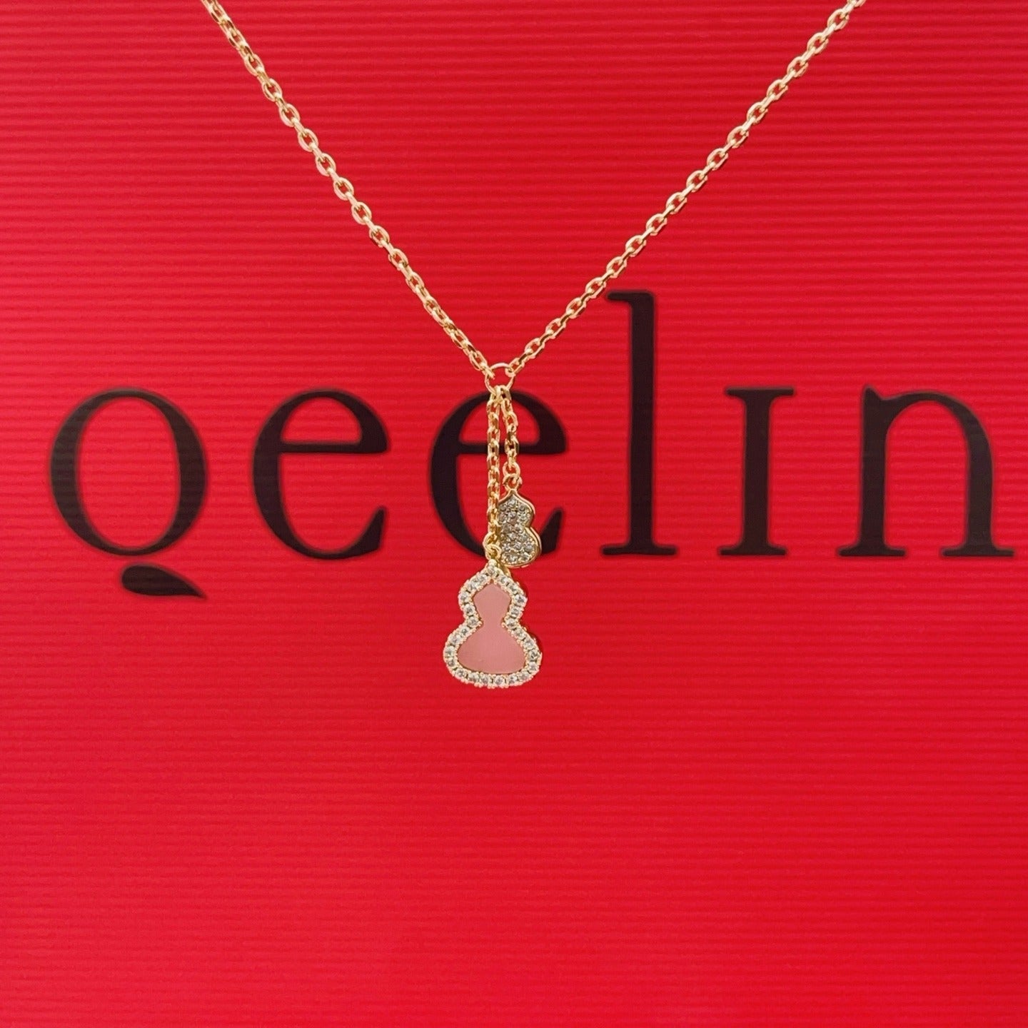 Qeelin Pink Brass Necklace