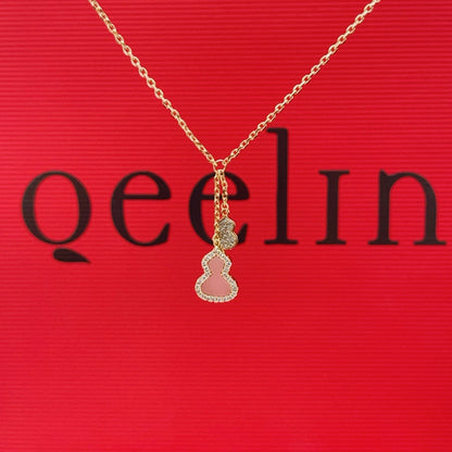 Qeelin Pink Brass Necklace