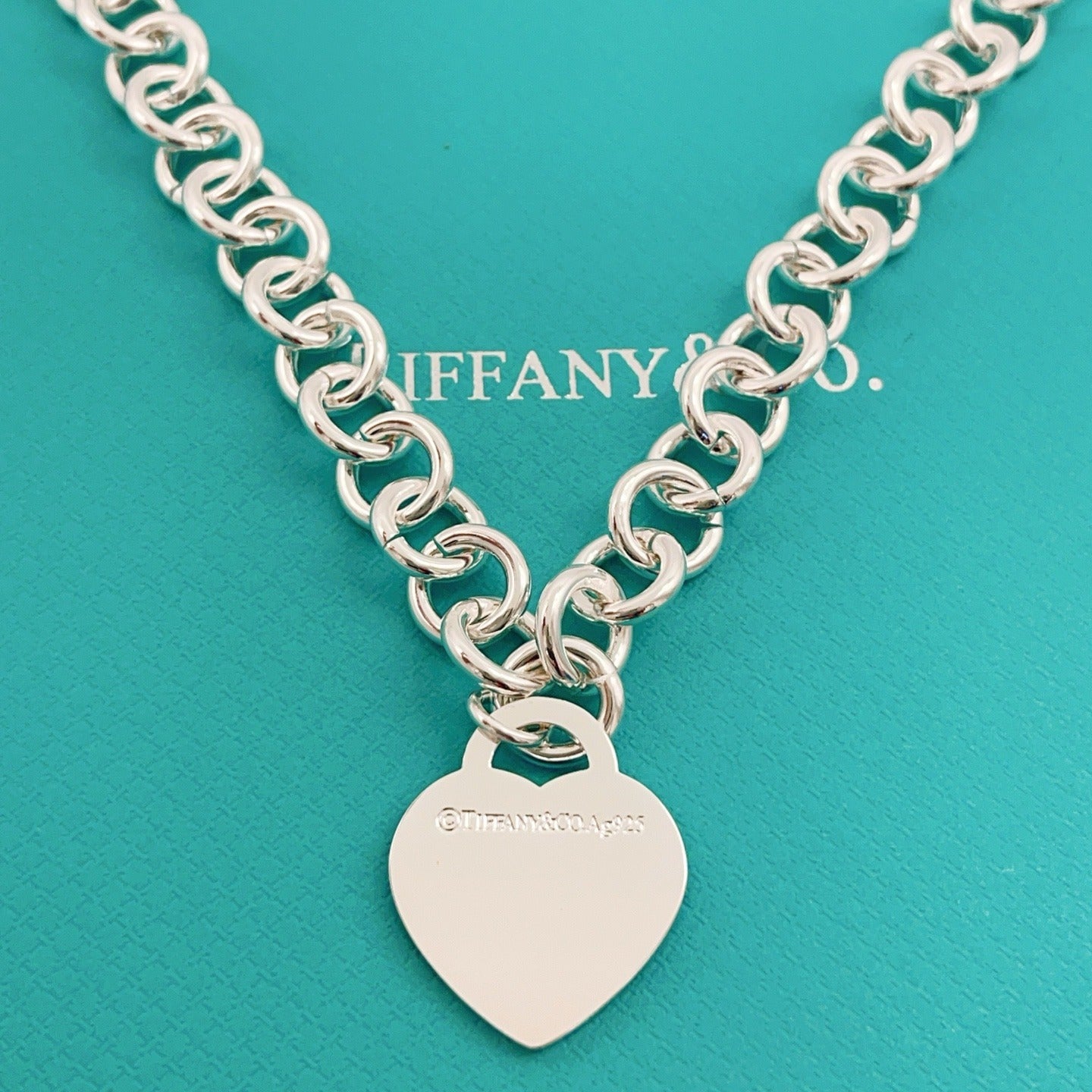 Tiffany & Co. Silver Brass Heart Necklace