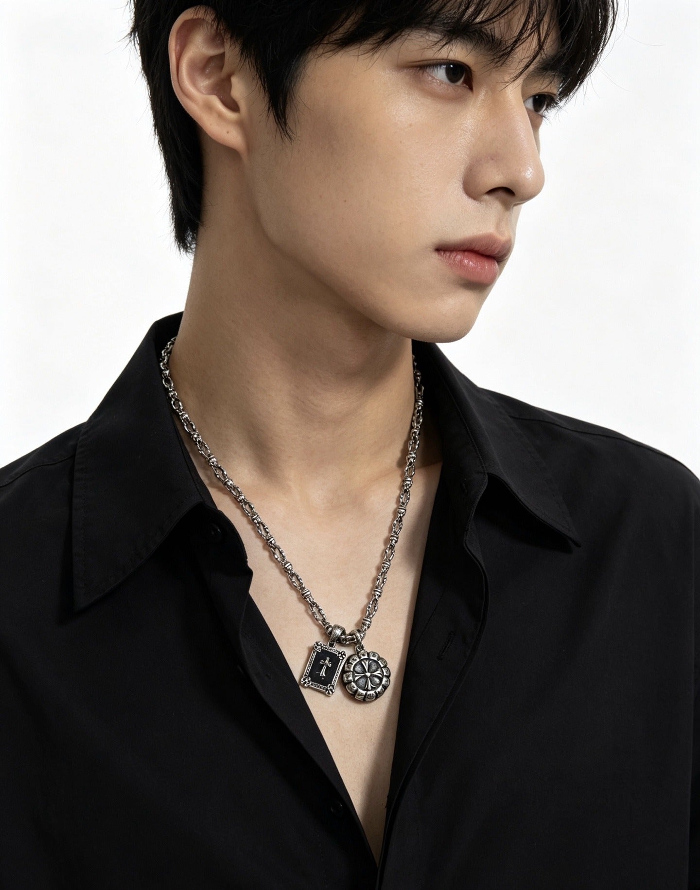 Chrome Hearts Sterling Silver Cross Necklace