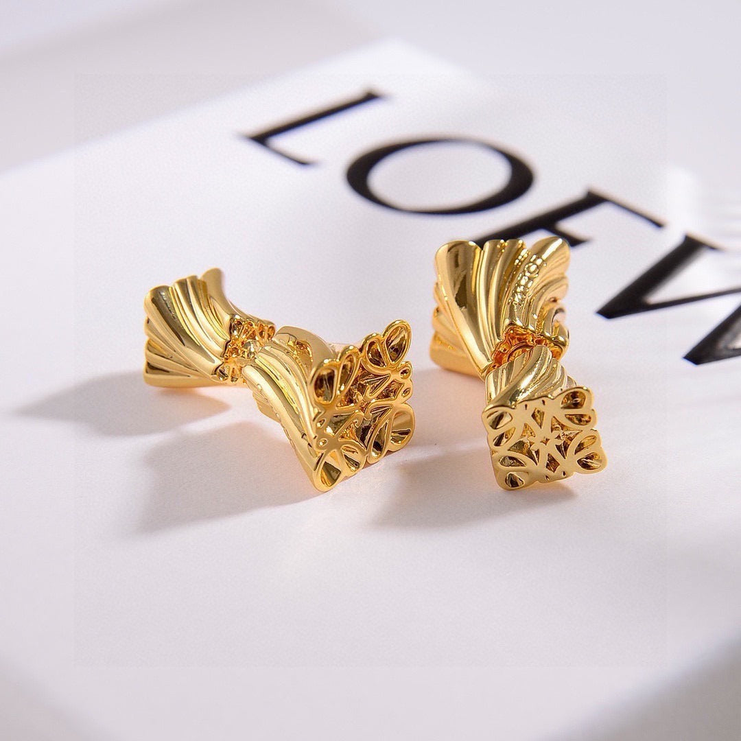 Loewe Brass Logo Earrings