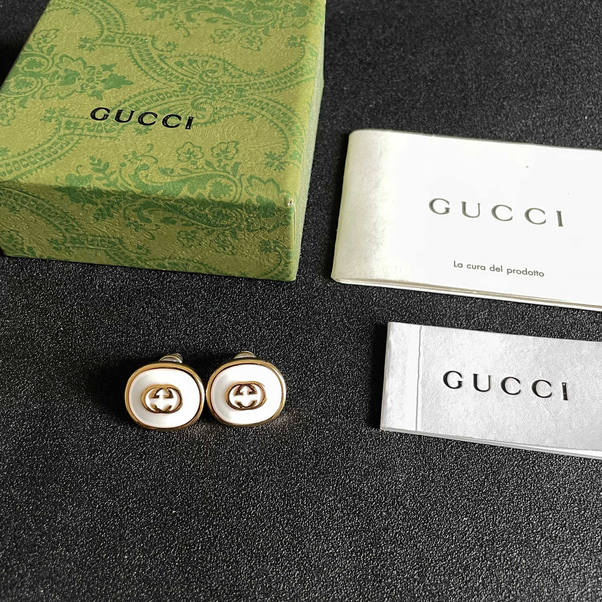 Gucci Brass & Sterling Silver Earrings