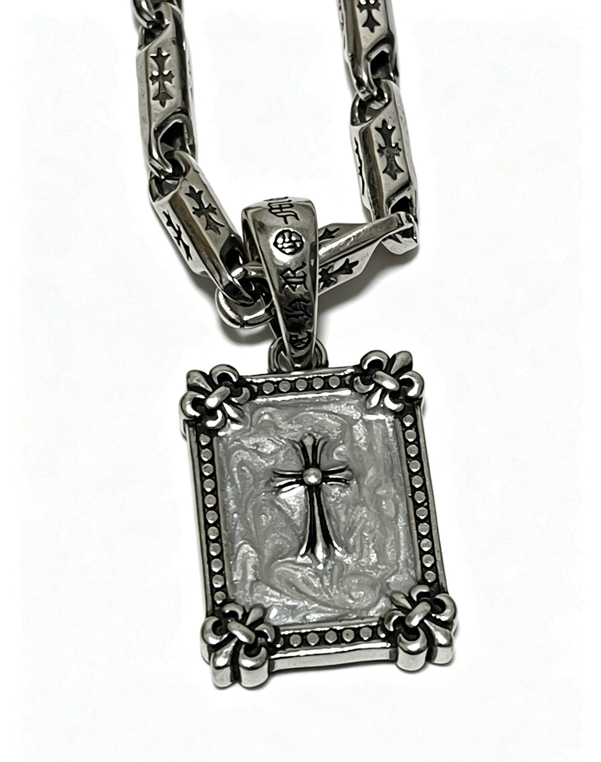 Chrome Hearts Sterling Silver Cross Necklace