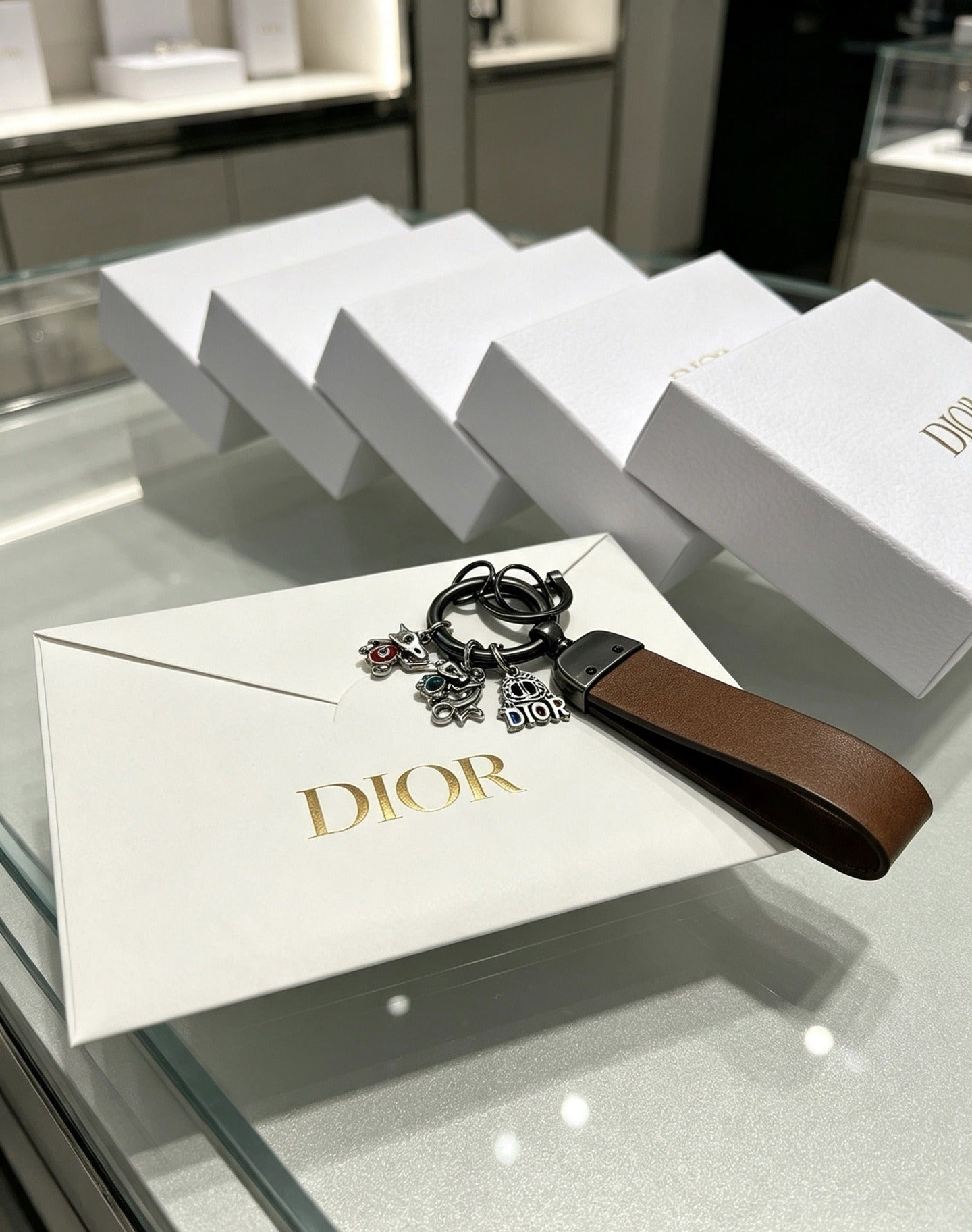 Dior Vintage-Finish Keychain