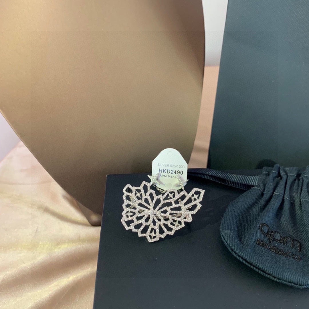APM Monaco White Openwork Earrings