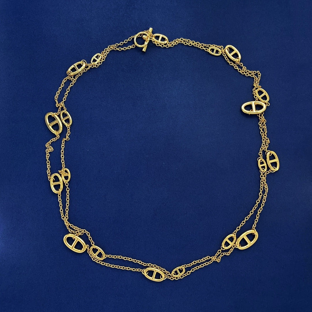 Hermes Brass Tassel Necklace