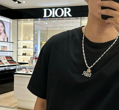 Dior Sterling Silver Chain Necklace