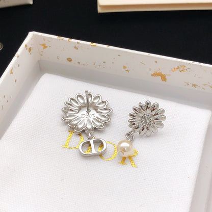 Dior Brass Pearl Earrings