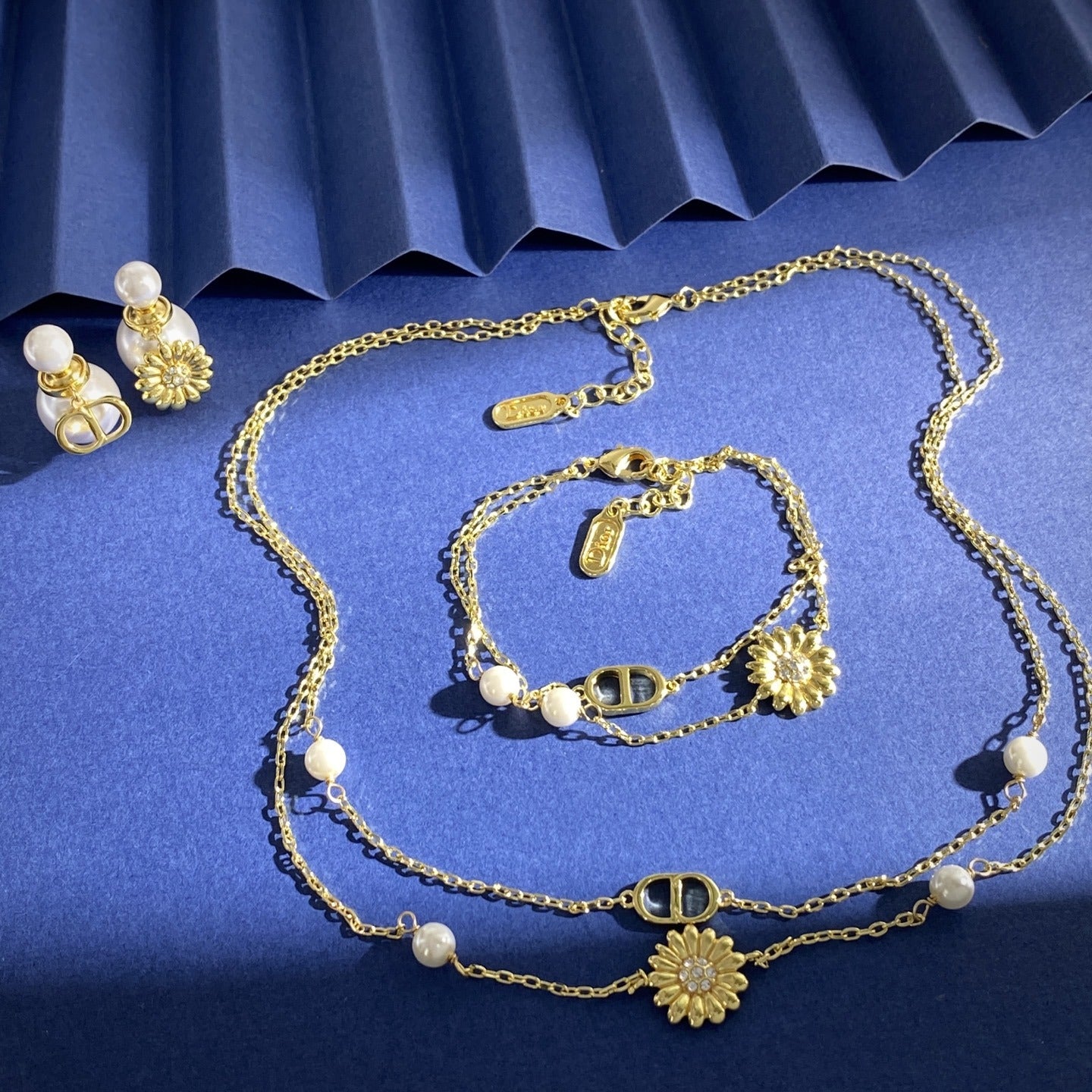 Dior Gold Brass Pearl Bracelet
