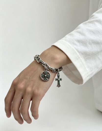 Chrome Hearts Sterling Silver Cross Bracelet