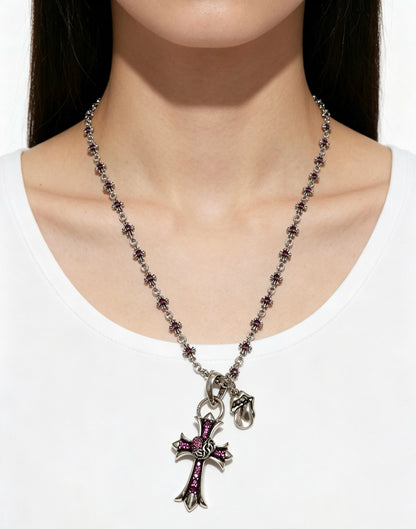 Chrome Hearts Sterling Silver Cross Necklace
