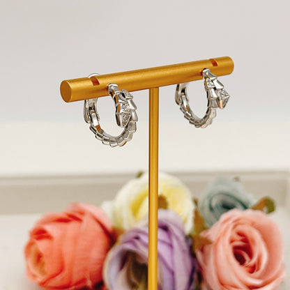Bvlgari Silver Brass Serpent Earrings