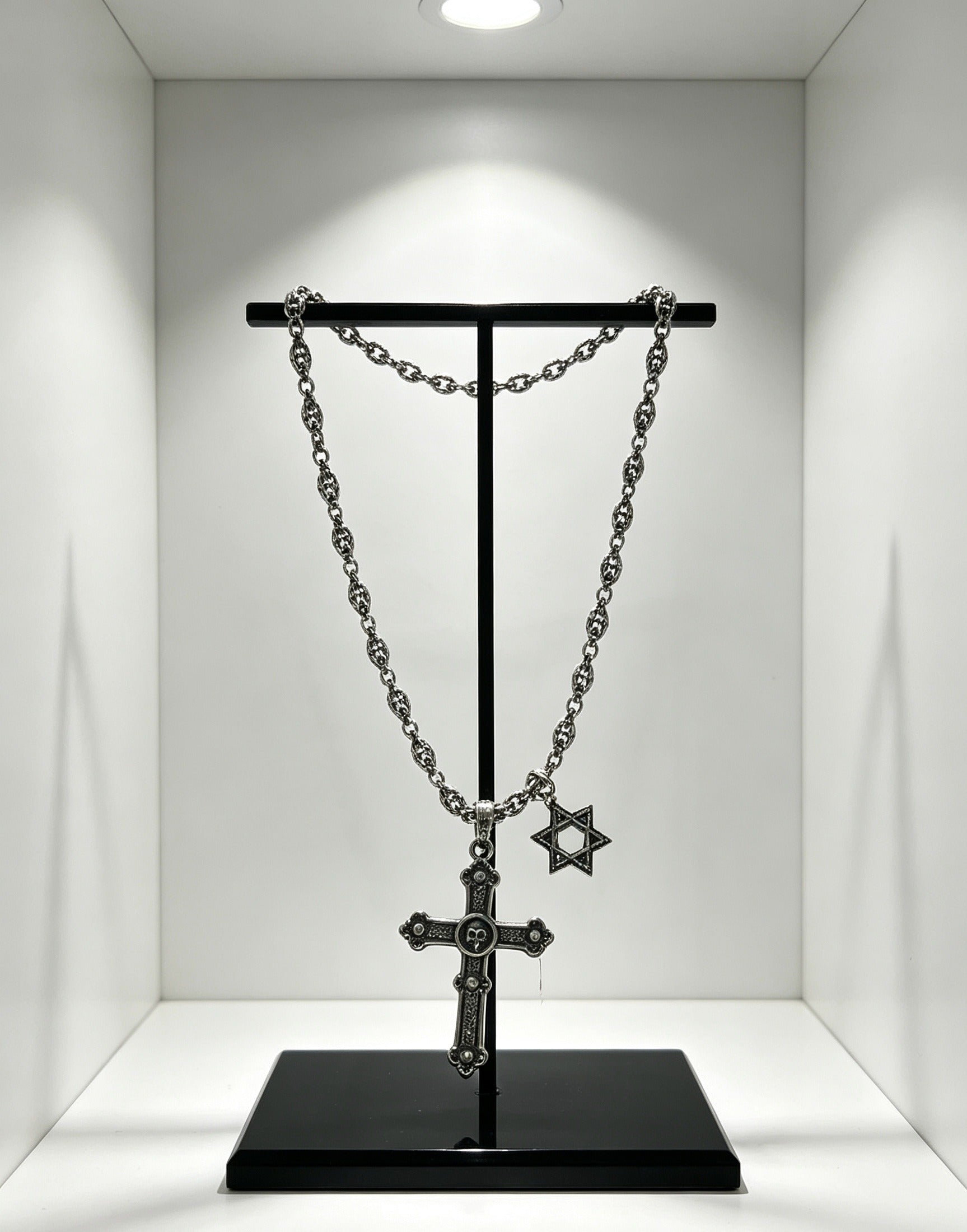 Chrome Hearts Sterling Silver Cross Necklace