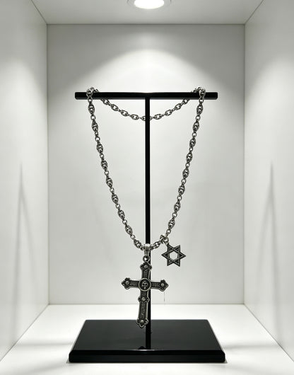 Chrome Hearts Sterling Silver Cross Necklace