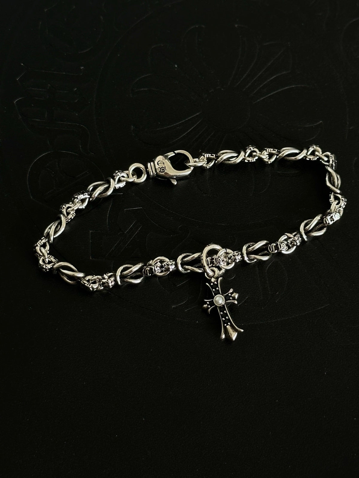Chrome Hearts Sterling Silver Cross Bracelet