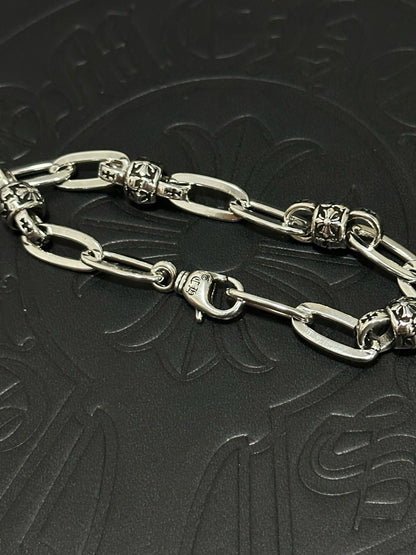 Chrome Hearts Sterling Silver Cross Bracelet
