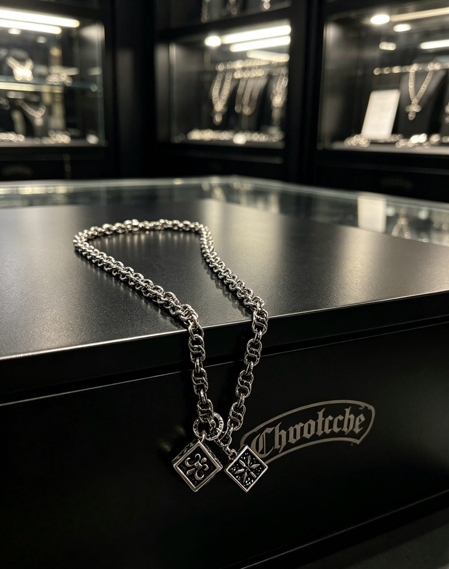 Chrome Hearts Sterling Silver Cross Necklace